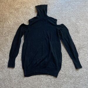 Who What Wear Black Cold Shoulder Sweater